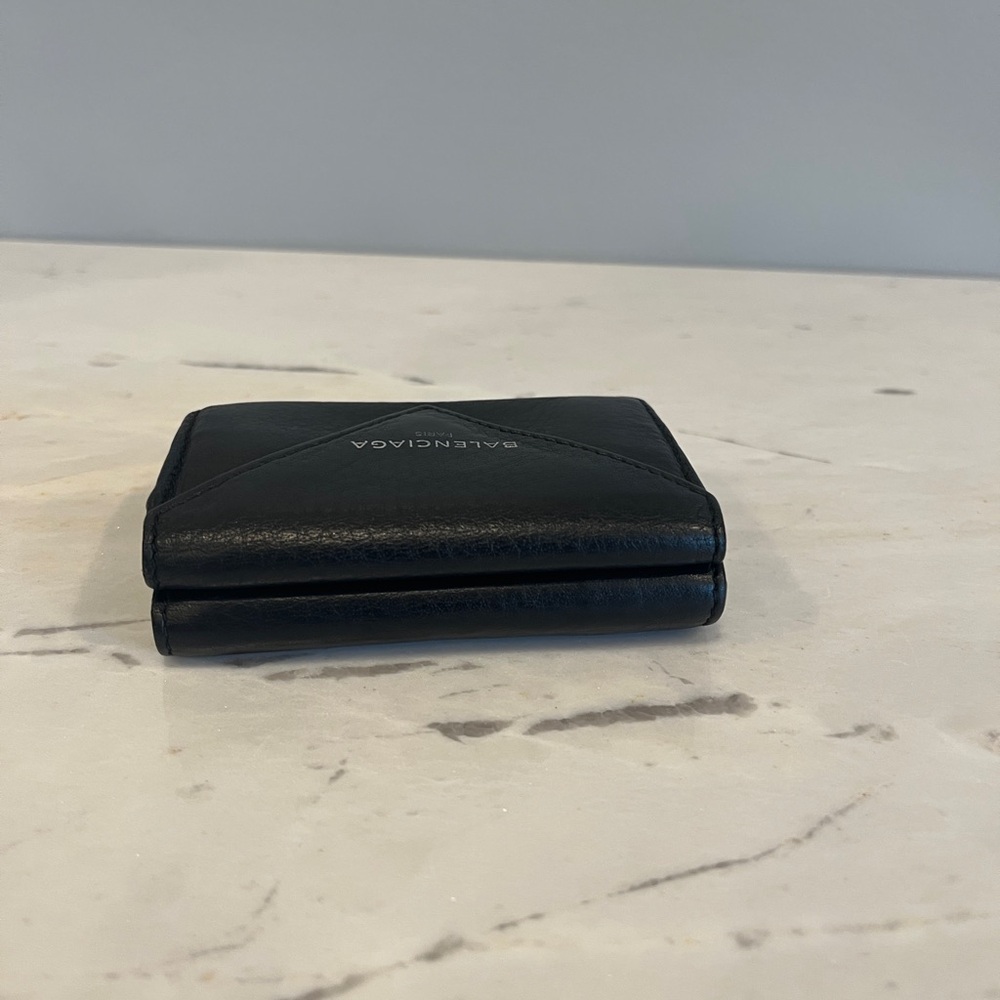 Balenciaga papier mini trifold black leather wallet - Picture 10 of 11